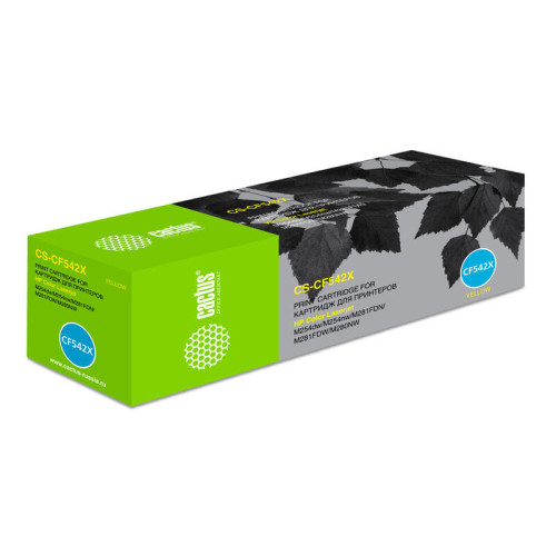 -/ Картридж лазерный Cactus CS-CF542X CF542X желтый (2500стр.) для HP LJ M254dw/M280nw/M281fdn