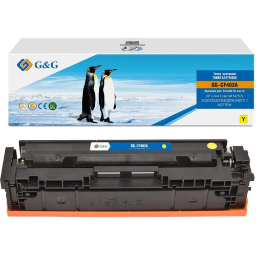 Тонер-картридж G&G GG-CF402A CF402A желтый, 1400 стр., для HP Color LaserJet M252/252N/252DN/252DW/M277n/M277DW
