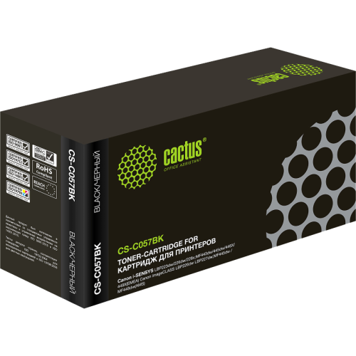 -/ Картридж лазерный Cactus CS-C057BK 057 H черный (3100стр.) для Canon i-SENSYS LBP223dw/226dw/228x -/ Картридж лазерный Cactus CS-C057BK 057 H черный (3100стр.) для Canon i-SENSYS LBP223dw/226dw/228x