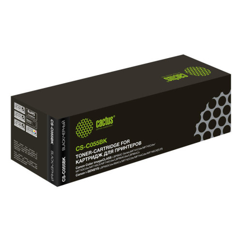 -/ Картридж лазерный Cactus CS-C055BK 055 BK черный (2300стр.) для Canon LBP663Cdw, LBP664Cx, MF746Cx,