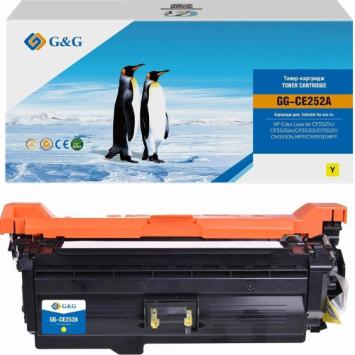 Тонер-картридж G&G GG-CE252A CE252A желтый, 7000 стр., для HP Color LaserJet CP3525n/CP3525dn/CP3525X/CP3520/CM3530fs MFP/CM3530 MFP