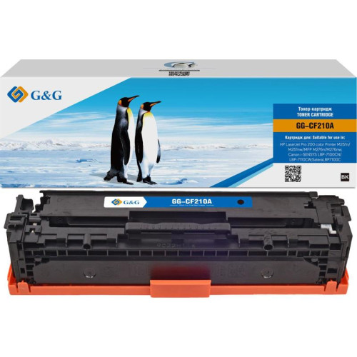 Тонер-картридж G&G GG-CF210A черный, 1600 стр., для HP LaserJet Pro 200 color Printer M251n/nw/MFP M276n/nw/LBP7100Cn/7110Cw