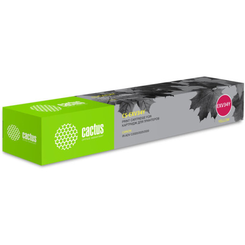 -/ Картридж лазерный Cactus CS-EXV34Y C-EXV34 Y желтый (19000стр.) для Canon IR Advance C2030L/C2030i/C