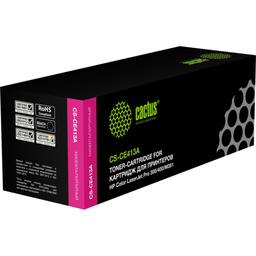 -/ Картридж лазерный Cactus CS-CE413A CE413A пурпурный (2600стр.) для HP CLJ Pro 300/400/M351