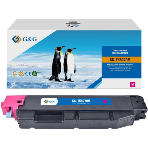 Тонер-картридж G&G GG-TK-5270M TK5270M пурпурный, 6000 стр., для Kyocera ECOSYS P6230cdn/M6230cidn/M6630cidn