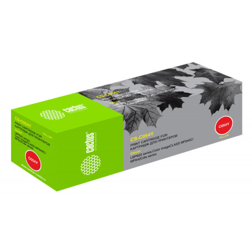-/ Картридж лазерный Cactus CS-C054Y 054 Y желтый (1200стр.) для Canon LBP 621Cw/623Cdw/641Cw/643Cdw