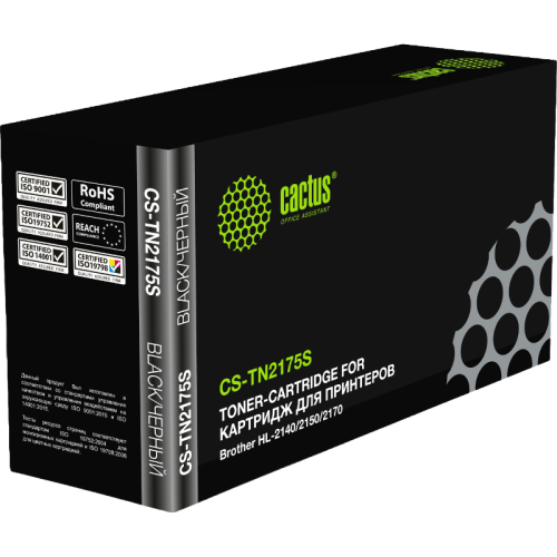 -/ Картридж лазерный Cactus CS-TN2175S TN-2175 черный (2600стр.) для Brother HL-2140/2150/2170