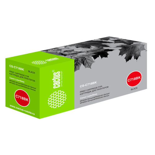 -/ Картридж лазерный Cactus CS-C718BK 718 BK черный (3400стр.) для Canon MF8330i/MF8330/MF8350/LBP7200