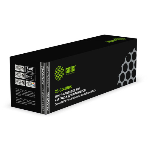 -/ Картридж лазерный Cactus CS-C045HBK 045 H BK черный (2800стр.) для Canon LBP 611Cn/613Cdw/631Cn/633C
