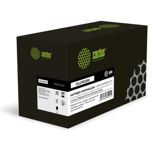 Картридж лазерный Cactus CS-LX78C5UK0 78C5UK0/78C5UKE черный (10500стр.) для Lexmark CX421/CX622ade/CS521dn/CX625adhe/CS622de с чипом