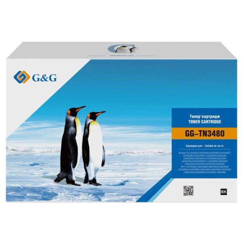 Тонер-картридж G&G GG-TN3480 черный, 8000 стр., для Brother DCP L5500DN/L6600DW