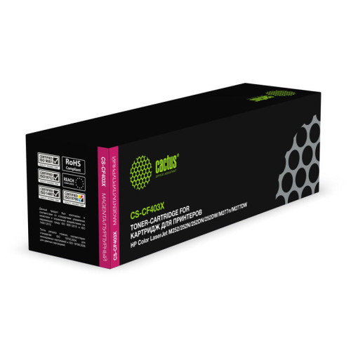 -/ Картридж лазерный Cactus CS-CF403X CF403X пурпурный (2300стр.) для HP CLJ M252/252N/252DN/252DW/M277