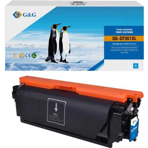 Картридж лазерный G&G GG-CF361XL голубой (18000стр.) для HP CLJ M552dn/M553N/M553DN/M553X/M577C/M577Z/M577F/M577DN с чипом