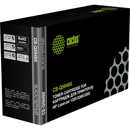 -/ Картридж лазерный Cactus CS-Q5949X Q5949X черный (6000стр.) для HP LJ 1320/3390/3392