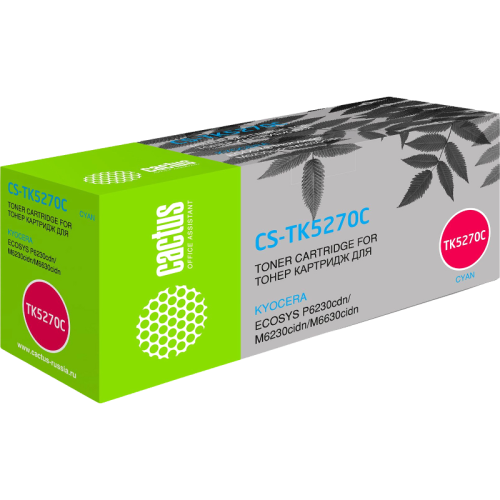 -/ Картридж лазерный Cactus CS-TK5270C TK-5270C голубой (6000стр.) для Kyocera Ecosys P6230cdn/M6230cid -/ Картридж лазерный Cactus CS-TK5270C TK-5270C голубой (6000стр.) для Kyocera Ecosys P6230cdn/M6230cid