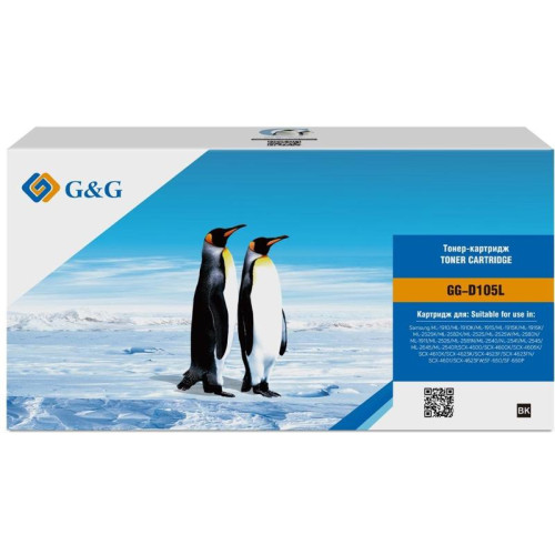 Тонер-картридж G&G GG-D105L черный, 2500 стр., для Samsung ML-1910/1915/1916K/2525K/1911/SCX-4600/4605K/4610K/4623K