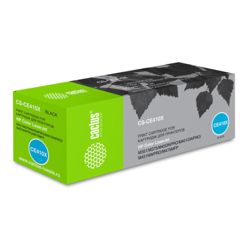 -/ Картридж лазерный Cactus CS-CE410X CE410X черный (4000стр.) для HP CLJ Pro 300/M351/M451/M375/M475