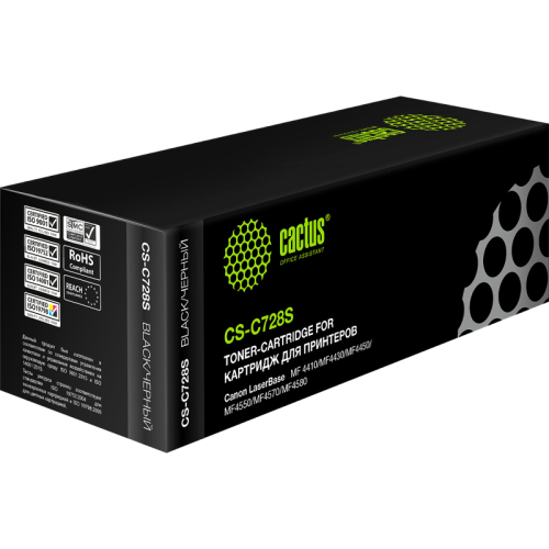-/ Картридж лазерный Cactus CS-C728S 728 черный (2100стр.) для Canon i-Sensys MF4410/4430/4450/4550D