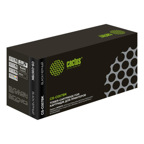 -/ Картридж лазерный Cactus CS-C057BK 057 H черный (3100стр.) для Canon i-SENSYS LBP223dw/226dw/228x