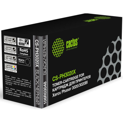 -/ Картридж лазерный Cactus CS-PH3020X 106R03048 черный набор (1500стр.) для Xerox Phaser 3020/3020BI -/ Картридж лазерный Cactus CS-PH3020X 106R03048 черный набор (1500стр.) для Xerox Phaser 3020/3020BI