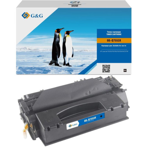 Тонер-картридж G&G GG-Q7553X черный, 7000 стр., для HP LaserJet P2010/P2014/P2015/M2727nf MFP