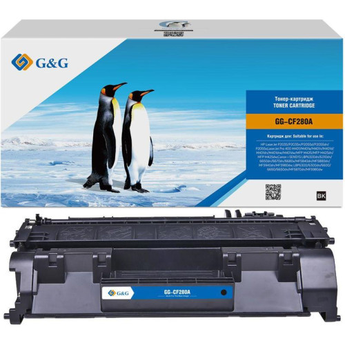 Тонер-картридж G&G GG-CF280A черный, 2700 стр., для HP LaserJet P2035/P2055d/Pro 400 M401/MFP M425