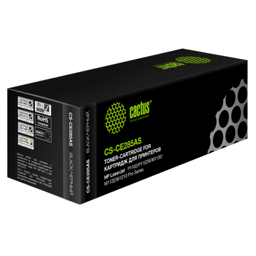-/ Картридж лазерный Cactus CS-CE285AS CE285A черный (1600стр.) для HP LJ P1102/P1102W/M1130/M1132