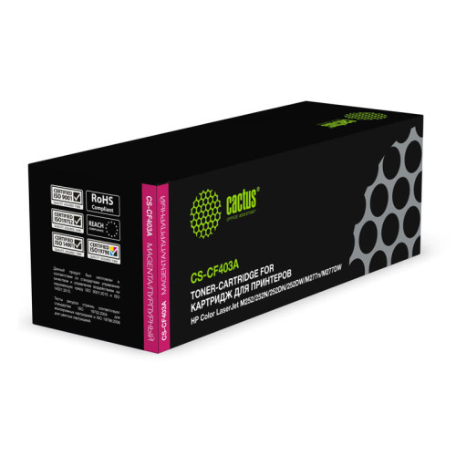 -/ Картридж лазерный Cactus CS-CF403A CF403A пурпурный (1400стр.) для HP CLJ M252/252N/252DN/252DW/M277