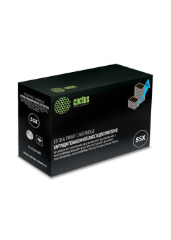 Тонер-картридж Cactus CS-CE255X-MPS черный, 15000 стр., для HP LaserJet P3015