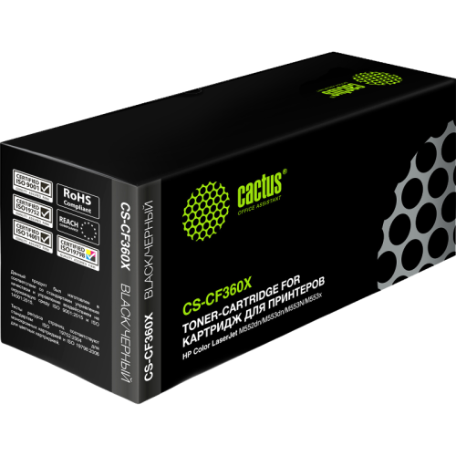 -/ Картридж лазерный Cactus CS-CF360X CF360X черный (12500стр.) для HP CLJ M552dn/M553dn/M553N/M553x