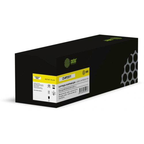 Картридж лазерный Cactus CS-MP2551Y 842062 желтый (9500стр.) для Ricoh type MPC2551E/C2051/С2551 с чипом