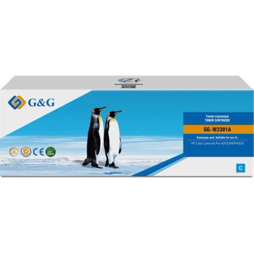 Картридж лазерный G&G GG-W2301A голубой (1800стр.) для HP Color LaserJet Pro 4203/MFP 4303 Картридж лазерный G&G GG-W2301A голубой (1800стр.) для HP Color LaserJet Pro 4203/MFP 4303