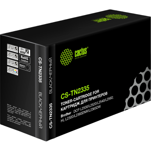 -/ Картридж лазерный Cactus CS-TN2335 TN-2335 черный (1200стр.) для Brother DCP L2500/L2520/L2540/L2560