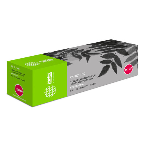 -/ Картридж лазерный Cactus CS-TK1100 TK-1100 черный (2100стр.) для Kyocera Mita FS-1110/1024MFP/1124MF