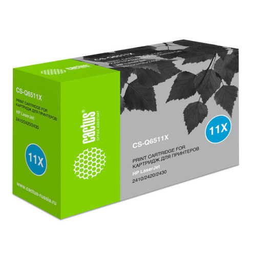 -/ Картридж лазерный Cactus CS-Q6511X Q6511X черный (12000стр.) для HP LJ 2410/2420/2420DN/2430