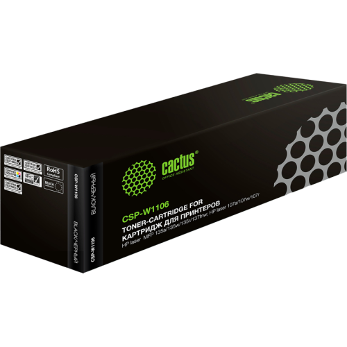 -/ Картридж лазерный Cactus CSP-W1106 черный (1000стр.) для HP Laser 107a/107r/107w/135a MFP/135r MFP/1