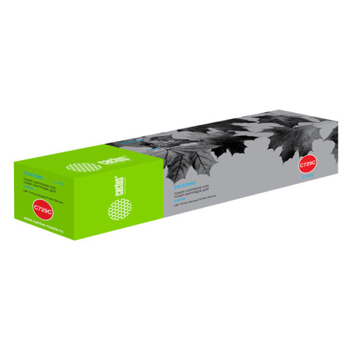 -/ Картридж лазерный Cactus CS-C729C 729 C голубой (1000стр.) для Canon i-SENSYS LBP-7010C/ LBP-7018C