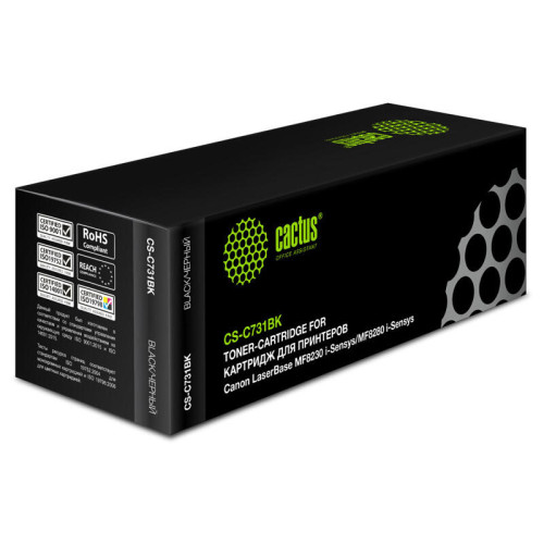 -/ Картридж лазерный Cactus CS-C731BK 731 BK черный (1600стр.) для Canon LB i-Sensys MF8230/MF8280