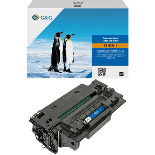 Тонер-картридж G&G GG-Q7551X черный, 13000 стр., для HP LaserJet P3005/M3027 MFP/M3027x MFP/M3035xs MFP