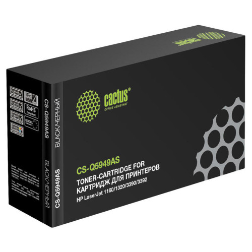 -/ Картридж лазерный Cactus CS-Q5949AS Q5949A черный (2500стр.) для HP LJ 1160/1320/3390/3392