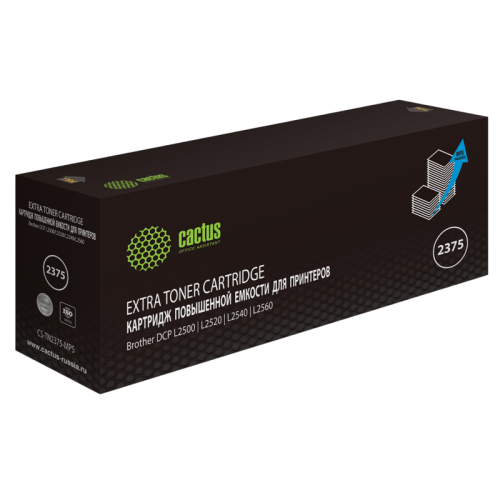 -/ Картридж лазерный Cactus CS-TN2375-MPS TN-2375X черный (10400стр.) для Brother DCP L2500/L2520/L2540/L2560 без чипа