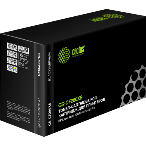 -/ Картридж лазерный Cactus CS-CF280XS CF280X черный (6900стр.) для HP LJ Pro 400/M401/M425 -/ Картридж лазерный Cactus CS-CF280XS CF280X черный (6900стр.) для HP LJ Pro 400/M401/M425