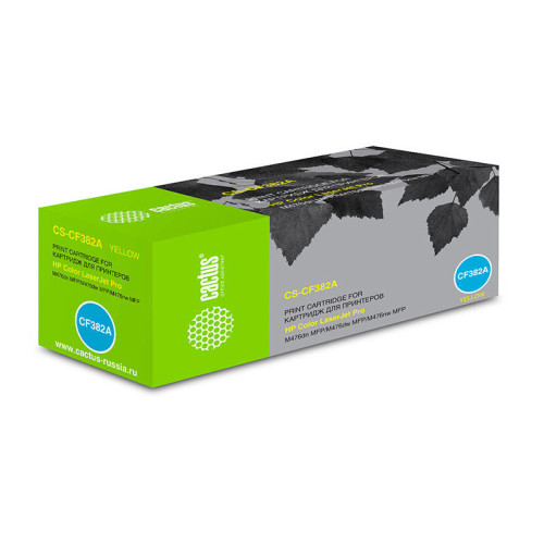 -/ Картридж лазерный Cactus CS-CF382A CF382A желтый (2700стр.) для HP LJ Pro M476dn/M476nw/M476dw
