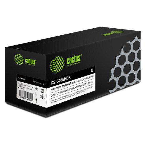 -/ Картридж лазерный Cactus CS-C055HBK 055 H BK черный (7600стр.) для Canon LBP663Cdw/LBP664Cx/MF746Cx/