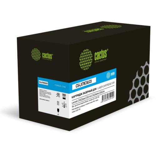 Картридж лазерный Cactus CS-LX78C5UC0 78C5UC0/78C5UCE голубой (7000стр.) для Lexmark CX421/CX622ade/CS521dn/CX625adhe/CS622de с чипом