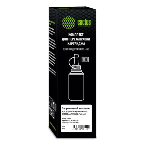 Тонер Cactus CS-RK-TK1170 черный, 240 гр., для Kyocera ECOSYS M2040dn/M2540dn/M2640idw