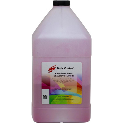 Тонер Static Control OKIUNIV3-1KG-M пурпурный, 1000 гр., для Oki C3300N/5500