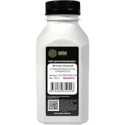 Тонер Cactus CS-THPCHUM-100 пурпурный флакон 100гр. для принтера HP Color Universal CF540A/CF400A/CF410A/CF400A/CE310