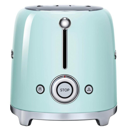 Стиль 50-х г.г, 2 ломтика, корпус из нержавеющей стали, 6 уровней поджаривания, зеленый