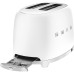 Стиль 50-х г.г, 2 ломтика, корпус из нержавеющей стали, 6 уровней поджаривания, белый матовый
